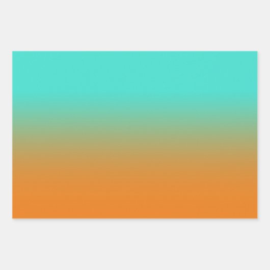 Modernes Türkis Lila und orange glänzend Geschenkpapier Set (Vorderseite)