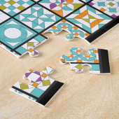 Modernes Türkis Sampler Quilt Puzzle (Seite)