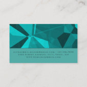 Modernes Türkis und Aquamarin Abstrakt Visitenkarte (Rückseite)