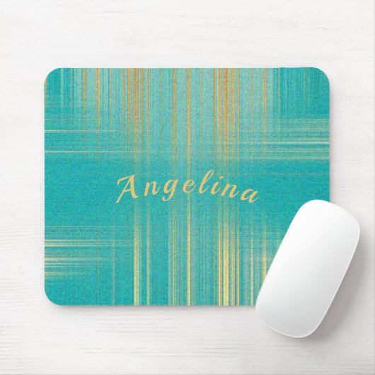 Modernes Türkis und Gold Mousepad (Mit Mouse)
