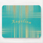 Modernes Türkis und Gold Mousepad (Vorne)