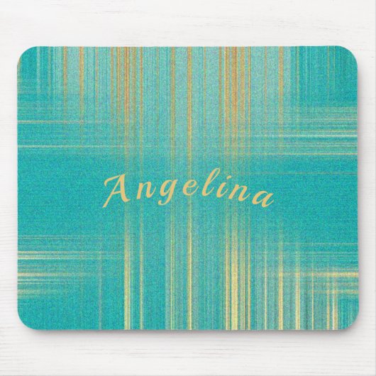 Modernes Türkis und Gold Mousepad (Vorne)
