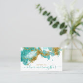 Modernes Türkis und Gold Nugget Visitenkarte (Stehend Vorderseite)