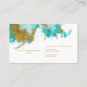 Modernes Türkis und Gold Nugget Visitenkarte (Rückseite)