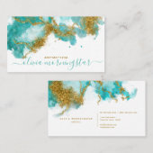 Modernes Türkis und Gold Nugget Visitenkarte (Vorne/Hinten)