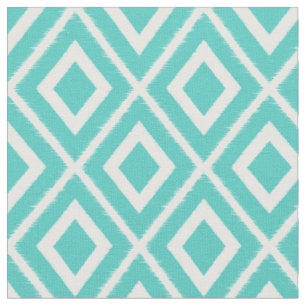 Modernes türkisblaues Ikat-Muster Stoff