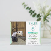 Modernes Türkisches Foto Einladungspostkarte (Stehend Vorderseite)