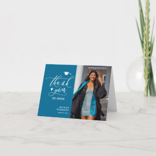 Modernes Türkisches Minimalistisches Foto Abschlus Dankeskarte