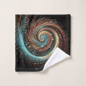 Modernes, türkisfarbenes Abstraktes Badezimmer aus Badhandtuch Set (Waschlappen)