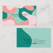 Modernes türkisfarbenes abstraktes Muster minimali Visitenkarte (Vorne/Hinten)