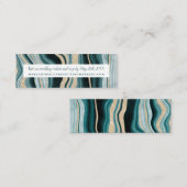 Modernes türkisfarbenes Aperitif mit Marmor Hochze Mini Visitenkarte (Vorne/Hinten)