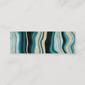 Modernes türkisfarbenes Aperitif mit Marmor Hochze Mini Visitenkarte (Rückseite)