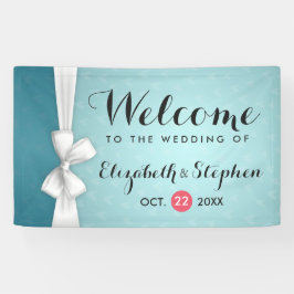 Modernes, türkisfarbenes Banner für Hochzeitsfeier