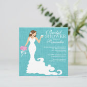 Modernes türkisfarbenes Brautparty Einladung (Stehend Vorderseite)