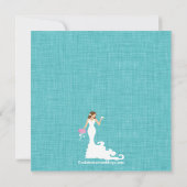 Modernes türkisfarbenes Brautparty Einladung (Rückseite)