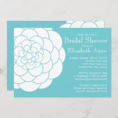 Modernes türkisfarbenes Dahlia Blume Brautparty Einladung (Vorne/Hinten)