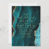 Modernes türkisfarbenes Hochzeitssemble - Einladun Einladung (Vorderseite)