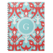 Modernes, türkisfarbenes Rotkatzenmuster Notizblock (Vorderseite)