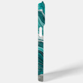 Modernes türkisfarbenes Silber Eleganter Marmor Case-Mate iPhone Hülle (Rückseite / Rechts)