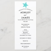 Modernes türkisfarbenes Starfish Hochzeitsprogramm Programm (Vorderseite)