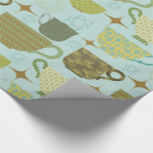 Modernes türkisfarbenes Teakup aus dem Mittelalter Geschenkpapier (Ecke)