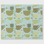 Modernes türkisfarbenes Teakup aus dem Mittelalter Geschenkpapier (Flach)