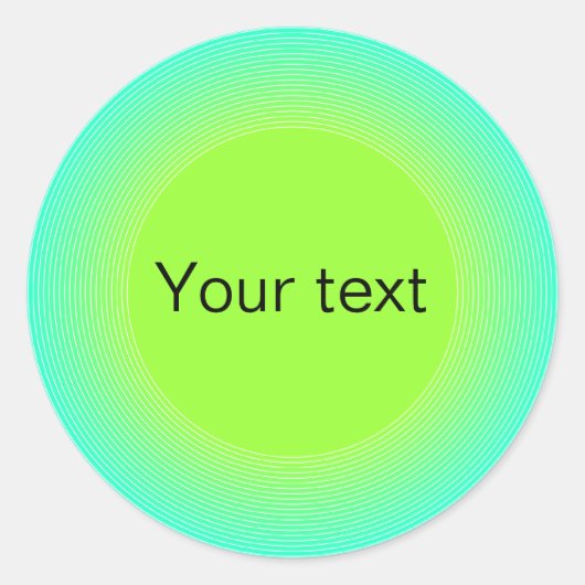 Modernes türkisfarbenes und grünes Design Runder Aufkleber (Vorderseite)