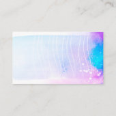 modernes türkisfarbenes und lila abstraktes Kunstd Visitenkarte (Rückseite)