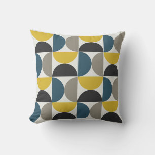 Modernes Turmer Gunmetal und blau aus dem Mittelal Kissen