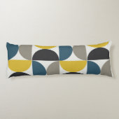 Modernes Turmer Gunmetal und blau aus dem Mittelal Seitenschläferkissen (Rückseite)