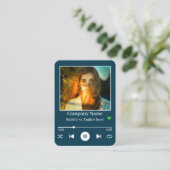 Modernes Turqouise QR Code Music Player Song Foto Visitenkarte (Stehend Vorderseite)
