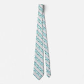 Modernes Turquoise Fraktal Gem Striped Neck Tie Krawatte (Vorderseite)