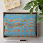 Modernes Turquoise Gold Gemustertes Gewehrpapier Seidenpapier (Geschenk)