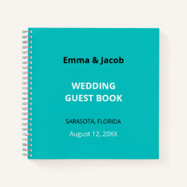 Modernes Turquoise WedgeGuest Book Notizblock