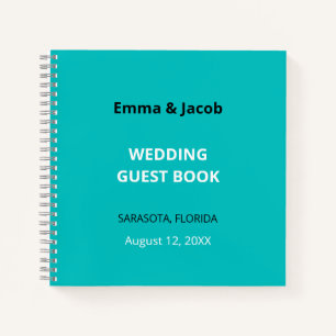 Modernes Turquoise WedgeGuest Book Notizblock