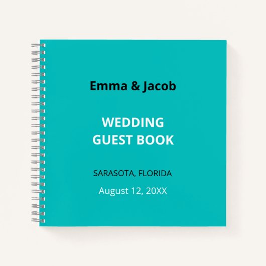 Modernes Turquoise WedgeGuest Book Notizblock (Vorderseite)