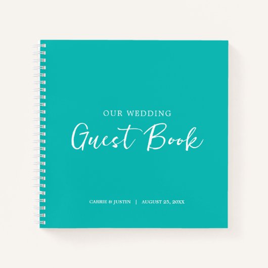 Modernes Turquoise WedgeGuest Book Notizblock (Vorderseite)