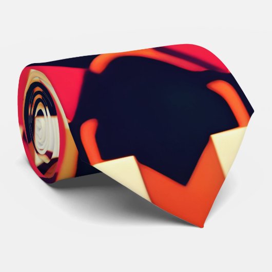 Modernes Twitter rotes, geometrisches Muster Krawatte (Gerollt)