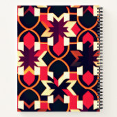 Modernes Twitter rotes, geometrisches Muster Notizblock (Rückseite)