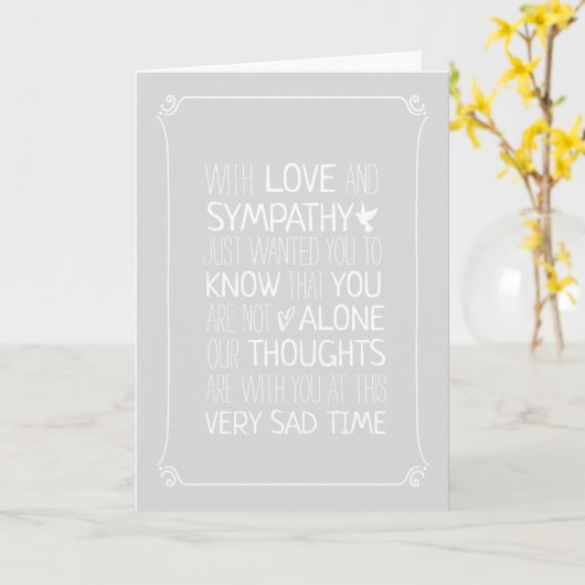 Modernes Typografie-Beileid Karte (Gelbe Blume)