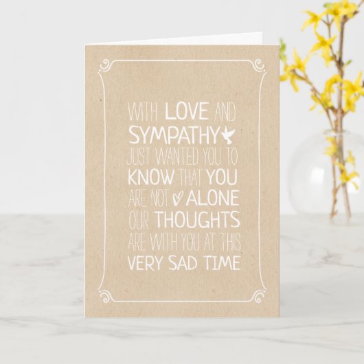 Modernes Typografie-Beileid Karte (Gelbe Blume)