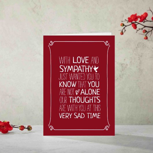 Modernes Typografie-Beileid Karte