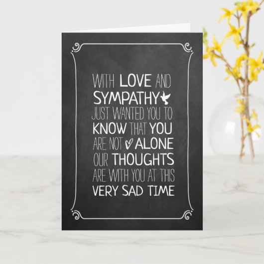 Modernes Typografie-Beileid Karte (Gelbe Blume)