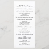 Modernes Typografie Black and Aqua Wedding Program Programm (Rückseite)