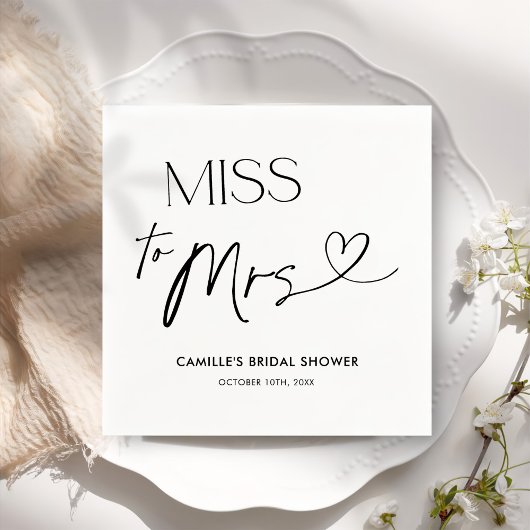 Modernes Typografie-Brautparty Napkins Serviette