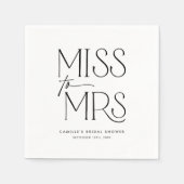 Modernes Typografie-Brautparty Serviette (Vorderseite)