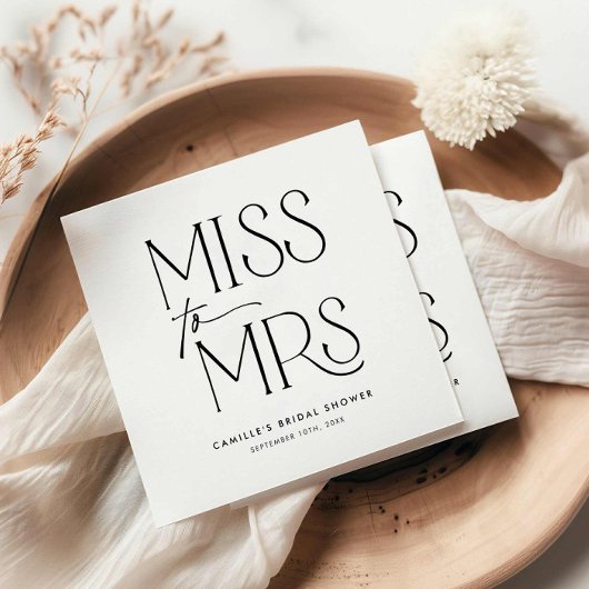 Modernes Typografie-Brautparty Serviette