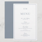 Modernes Typografie-Dusty Blue Monogram Wedding Me (Vorne/Hinten)