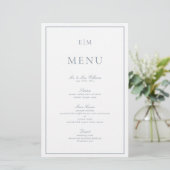 Modernes Typografie-Dusty Blue Monogram Wedding Me (Stehend Vorderseite)