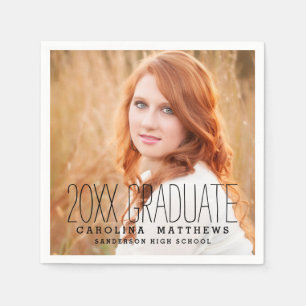 Modernes Typografie-Foto-Abschluss-Party Serviette